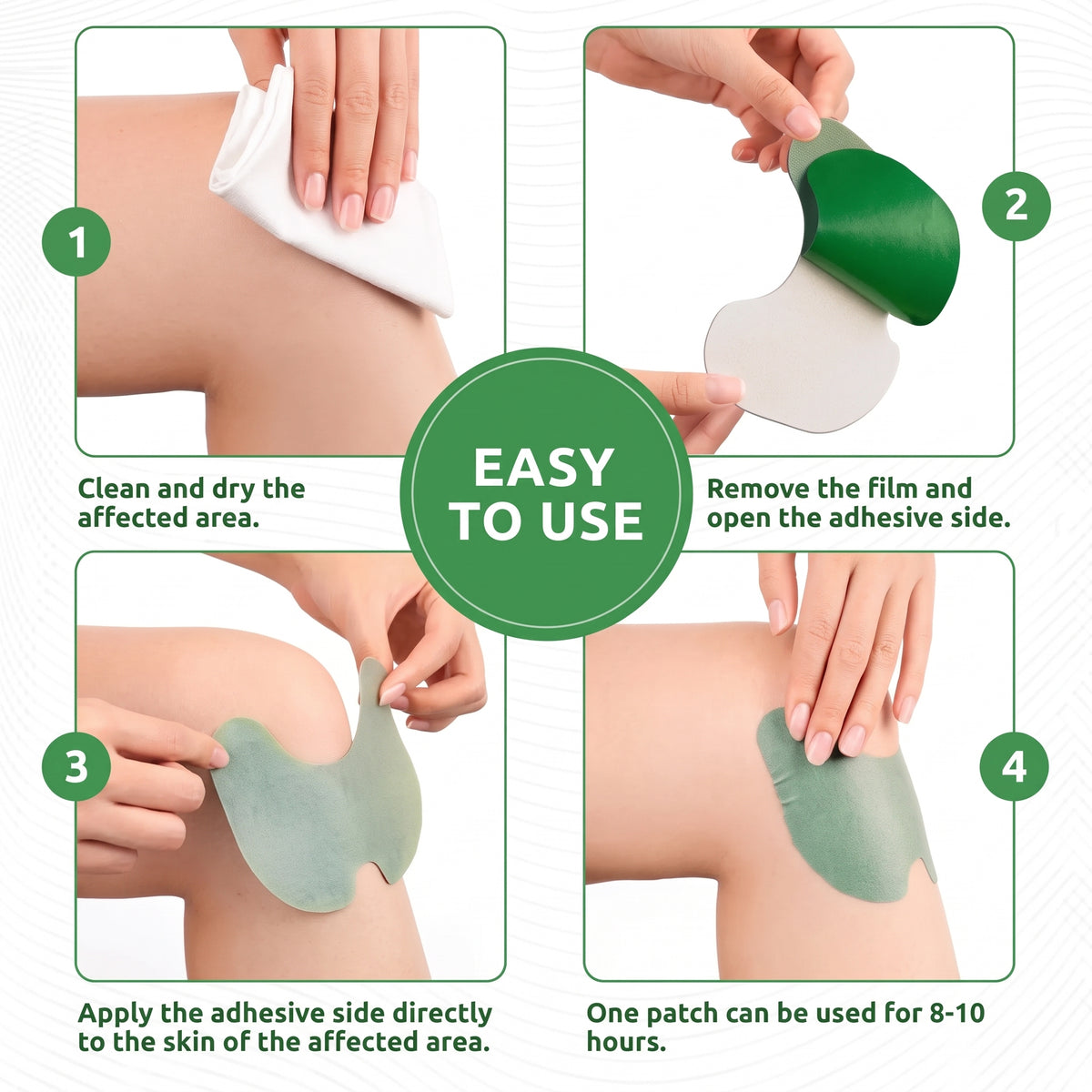 10 Pcs Pain Relief Patches | Natural Herbal Knee & Join Pain Relief
